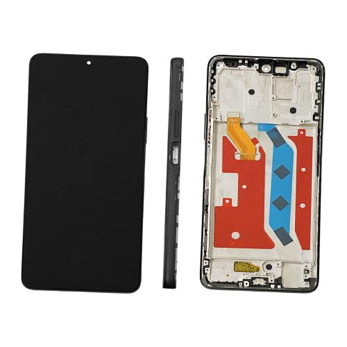 TOUCH SCREEN LCD SCHERMO ORIGINALE SERVICE PACK PER HUAWEI HONOR MAGIC4 LITE / X9 4G/5G 2022 BLACK CON FRAME VETRO DISPLAY H-237