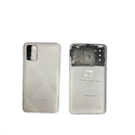 BACK COVER + CAMERA FRAME SAMSUNG A02S A025G SCOCCA COPRIBATTERIA POSTERIORE WHITE BIANCO