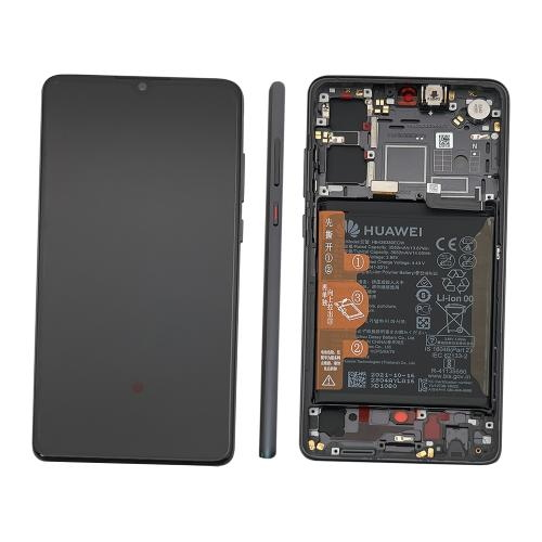 TOUCH SCREEN LCD SCHERMO ORIGINALE SERVICE PACK PER HUAWEI P30 PRO 2019 P30 PRO NEW EDITION 2020 AURORA BLACK CON FRAME VETRO DISPLAY H-299 (NO BATTERIA)