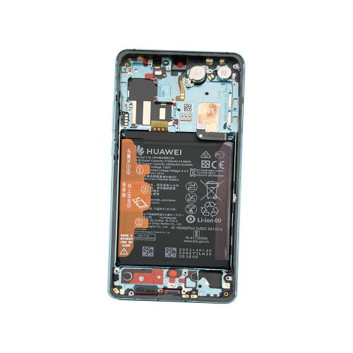 TOUCH SCREEN LCD SCHERMO ORIGINALE SERVICE PACK PER HUAWEI P30 PRO 2019 P30 PRO NEW EDITION 2020 AURORA BLUE CON FRAME VETRO DISPLAY H-300 (NO BATTERIA)