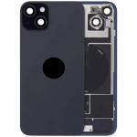 BACK COVER + PIASTRA METALLICA + VETRO CAMERA + ANTENNA NFC + FLAT FLASH PER APPLE IPHONE 15 PLUS SCOCCA VETRO COPRIBATTERIA POSTERIORE NERO BLACK 
