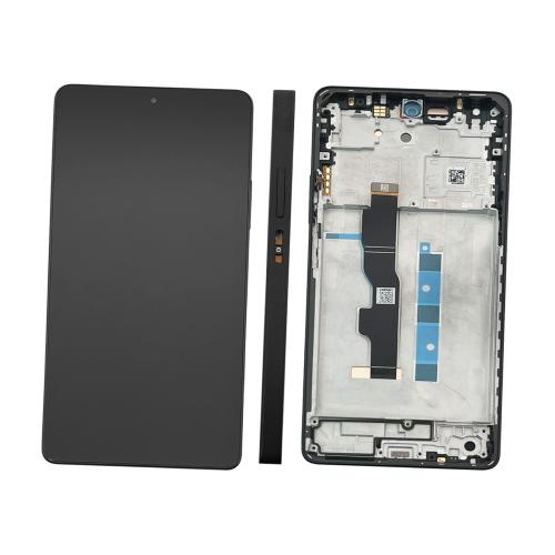TOUCH SCREEN LCD SCHERMO ORIGINALE SERVICE PACK PER XIAOMI REDMI NOTE 13 5G 2024 BLACK NERO TARNISH VETRO DISPLAY CON FRAME 5600020N1700