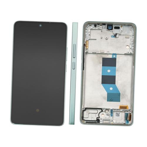TOUCH SCREEN LCD SCHERMO ORIGINALE SERVICE PACK PER XIAOMI REDMI NOTE 14 5G 24094RAD4G / POCO M7 PRO 2024 VERDE / CORAL GREEN VETRO DISPLAY CON FRAME 56001800O1700