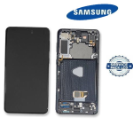 TOUCH SCREEN SCHERMO ORIGINALE SERVICE PACK PER SAMSUNG GALAXY S21 PLUS G996B NERO VETRO LCD DISPLAY CON FRAME GH82-27268A / GH82-27267A / GH82-27272A