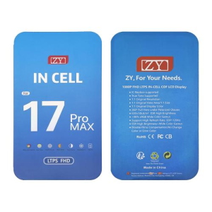 DISPLAY LCD ZY COF FHD INCELL PER APPLE IPHONE 17 PRO MAX TOUCH SCREEN VETRO SCHERMO FRAME NERO (IC INTERCAMBIABILE)