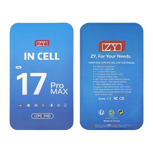 DISPLAY LCD ZY COF FHD INCELL PER APPLE IPHONE 17 PRO MAX TOUCH SCREEN VETRO SCHERMO FRAME NERO (IC INTERCAMBIABILE)
