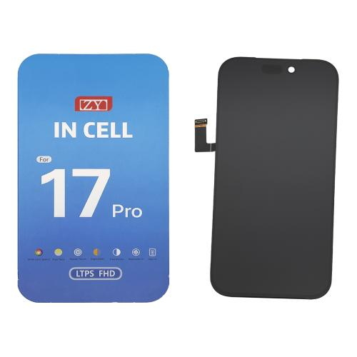 DISPLAY LCD ZY COF FHD INCELL PER APPLE IPHONE 17 PRO TOUCH SCREEN VETRO SCHERMO FRAME NERO (IC INTERCAMBIABILE)