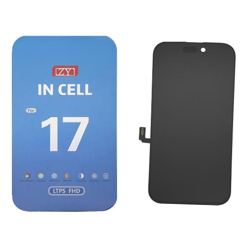 DISPLAY LCD ZY COF FHD INCELL PER APPLE IPHONE 17 TOUCH SCREEN VETRO SCHERMO FRAME NERO (IC INTERCAMBIABILE)