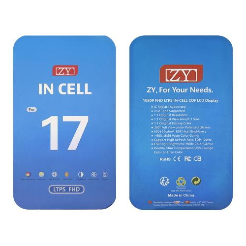 DISPLAY LCD ZY COF FHD INCELL PER APPLE IPHONE 17 TOUCH SCREEN VETRO SCHERMO FRAME NERO (IC INTERCAMBIABILE)