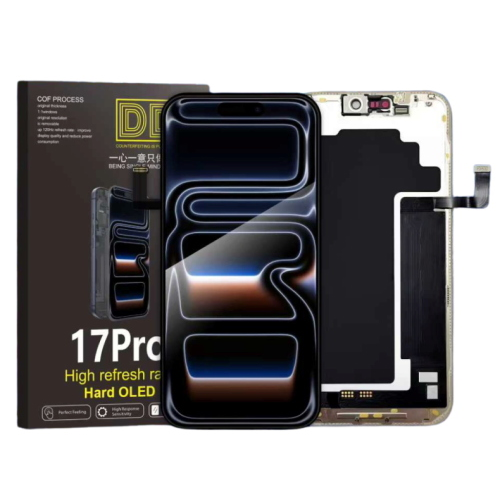 DISPLAY LCD DD HARD OLED PER APPLE IPHONE 17 PRO TOUCH SCREEN VETRO SCHERMO FRAME NERO (IC Intercambiabile)