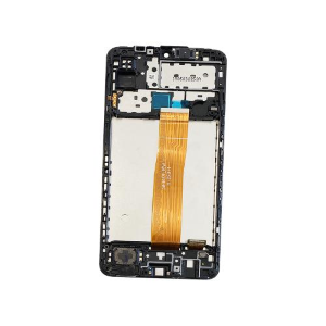TOUCH SCREEN SCHERMO ORIGINALE SERVICE PACK PER SAMSUNG GALAXY M12 M127F NERO VETRO LCD DISPLAY GH82-25042A / GH82-25043A CON FRAME