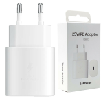 Caricabatterie Fast Charge ORIGINALE per Samsung 25W Type-C EP-TA800EBE BIANCO