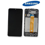 TOUCH SCREEN SCHERMO ORIGINALE SERVICE PACK PER SAMSUNG GALAXY A12 A127F NERO (FLAT BOE B3) VETRO LCD DISPLAY GH82-26485A GH82-26486A CON FRAME 