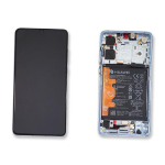 TOUCH SCREEN SCHERMO ORIGINALE SERVICE PACK PER HUAWEI P30 BREATHING CRYSTAL CON FRAME E BATTERIA 02354HMF