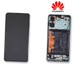 TOUCH SCREEN SCHERMO ORIGINALE SERVICE PACK PER HUAWEI P30 AURORA BLU CON FRAME E BATTERIA 02354HRH VETRO LCD DISPLAY